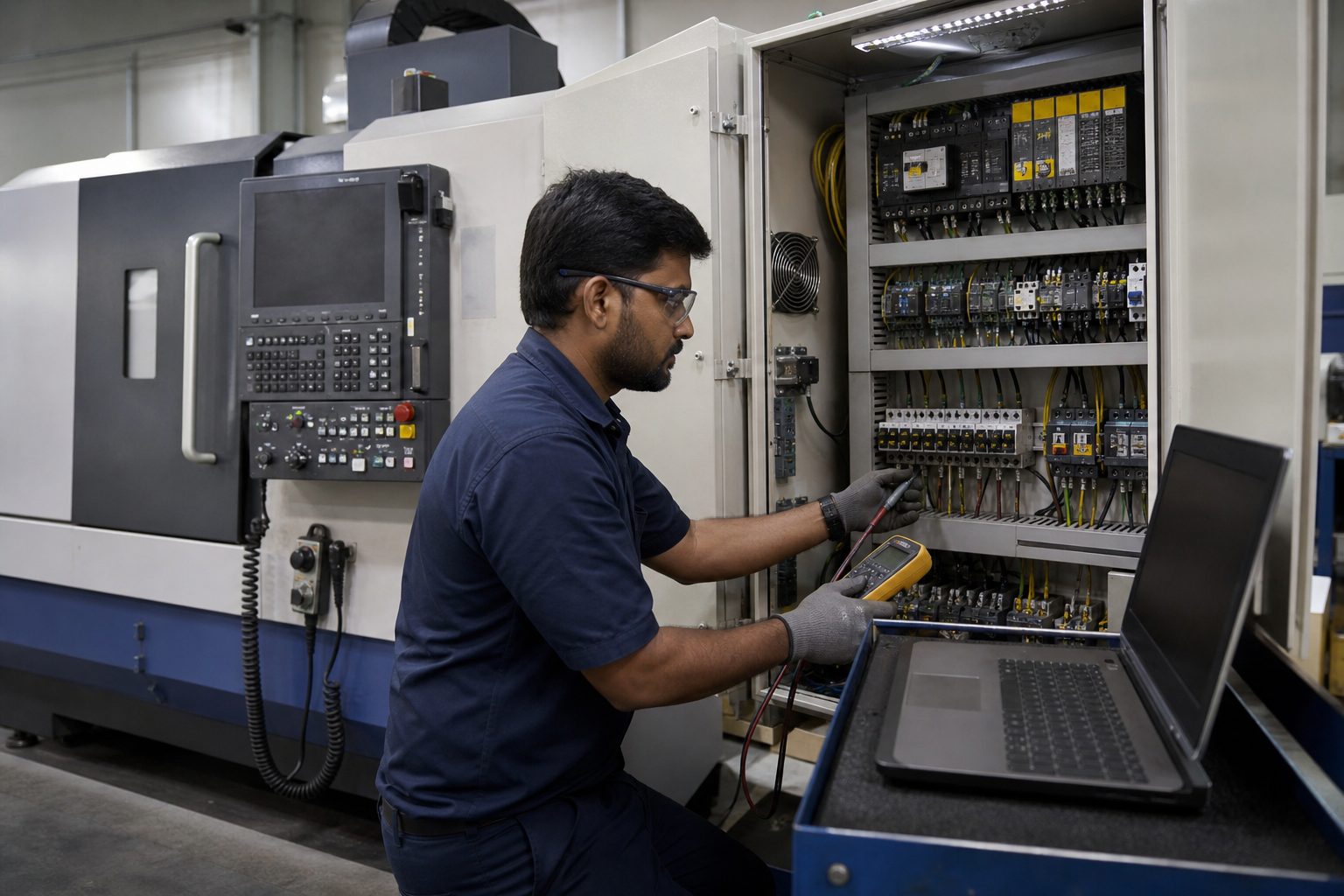Control diagnostics inspection in a CNC workshop
