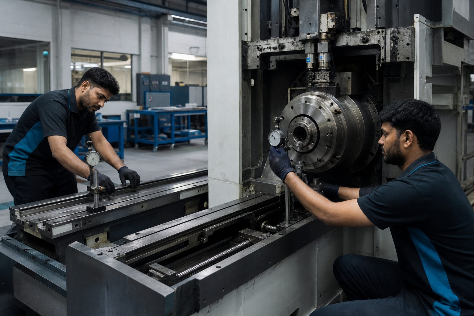 Machine reconditioning inspection in a CNC workshop
